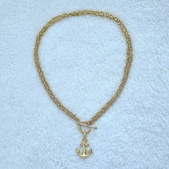 House🏠 of Harlow 1960 Double✌️ Chain⛓️ Anchor⚓️ Necklace - NWT - Picture 4 of 16